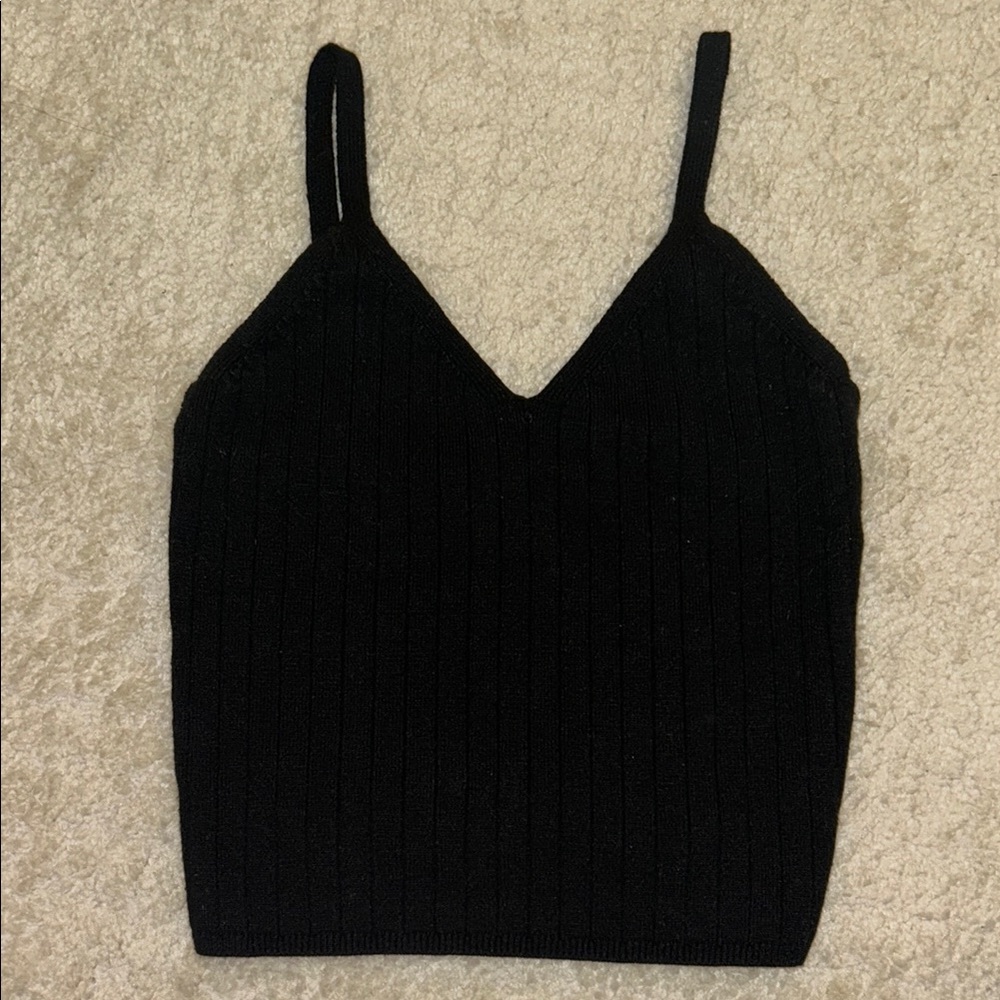 Abercrombie & Fitch Black Ribbed V-Neck Camisole